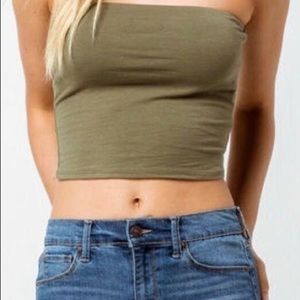 New olive green Tube top